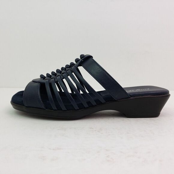 Easy Street Solite Airy Womens Size 7W Navy Slip On Casual Sandals - Picture 4 of 13